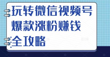 玩转微信视频号爆款涨粉赚钱全攻略，让你快速抓住流量风口，收获红利财富网创吧-网创项目资源站-副业项目-创业项目-搞钱项目恒杨云站