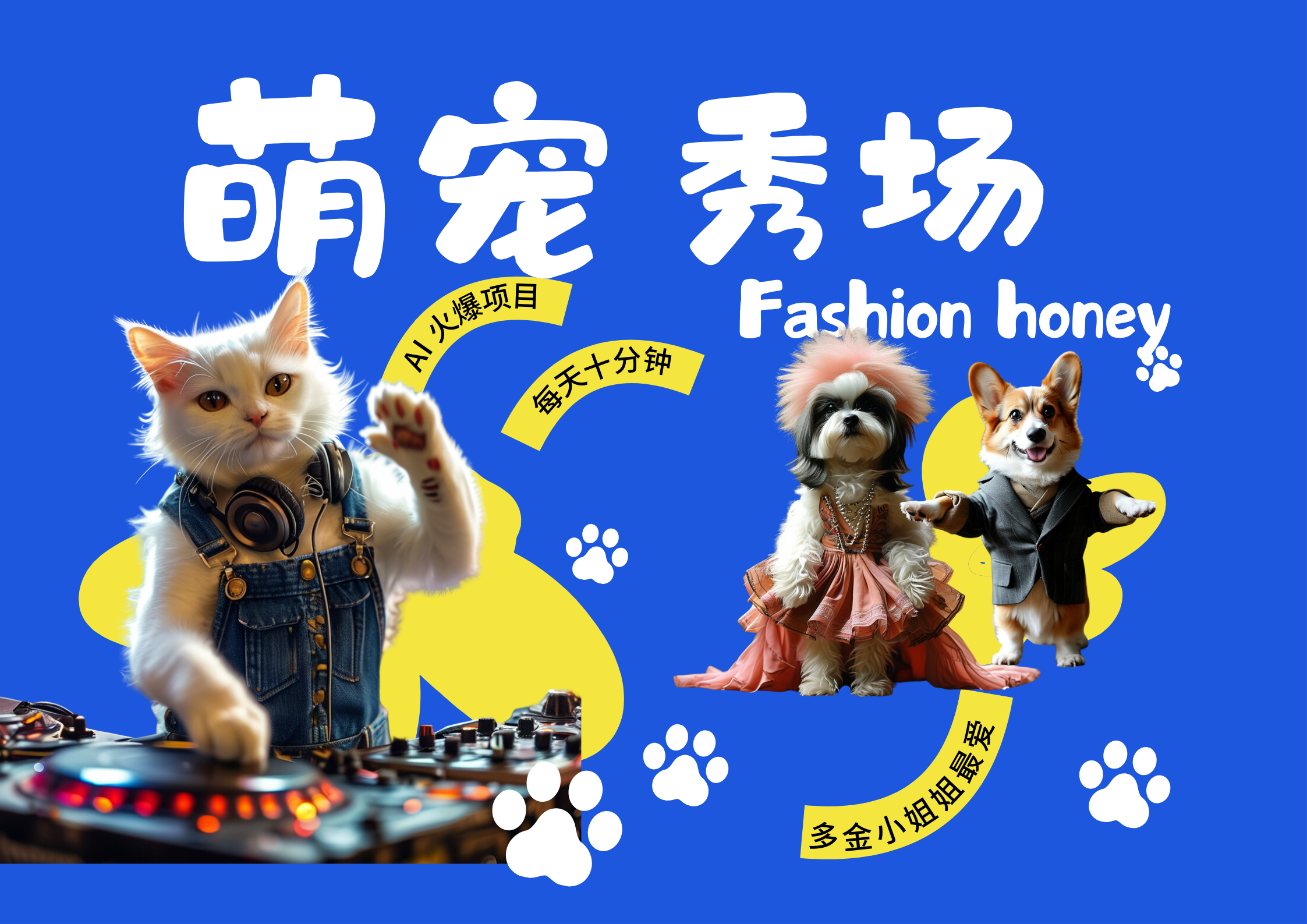 酷飒动物跳舞走秀  时尚喵FASHION汪 多金小姐姐最爱的 轻松月入破万网创吧-网创项目资源站-副业项目-创业项目-搞钱项目恒杨云站