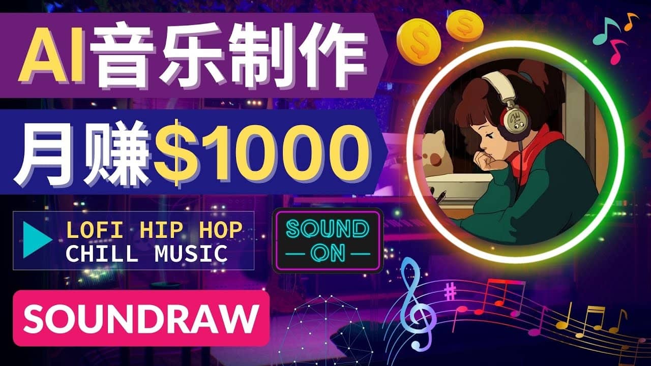 无需任何音乐基础： 使用AI软件制作Lofi Hip Hop Chill Music 月赚1000美元网创吧-网创项目资源站-副业项目-创业项目-搞钱项目恒杨云站