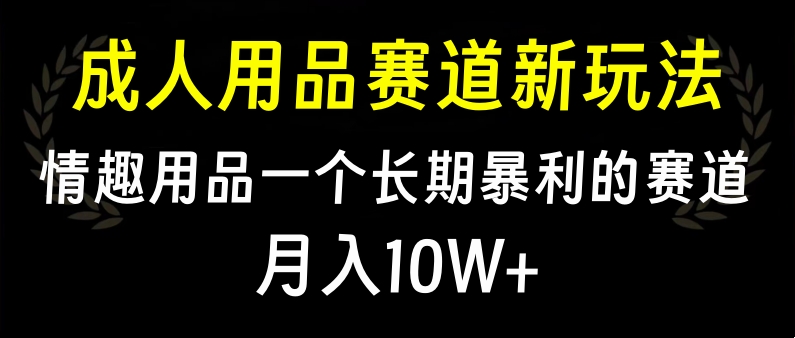 大人用品赛道新玩法，情趣用品一个长期暴利的赛道，月入10W+网创吧-网创项目资源站-副业项目-创业项目-搞钱项目恒杨云站