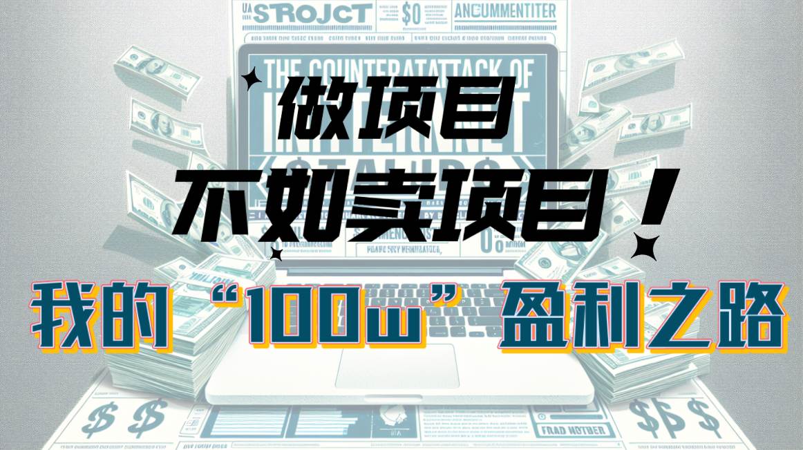 为什么做项目不如卖项目？我的100W+盈利之路网创吧-网创项目资源站-副业项目-创业项目-搞钱项目恒杨云站
