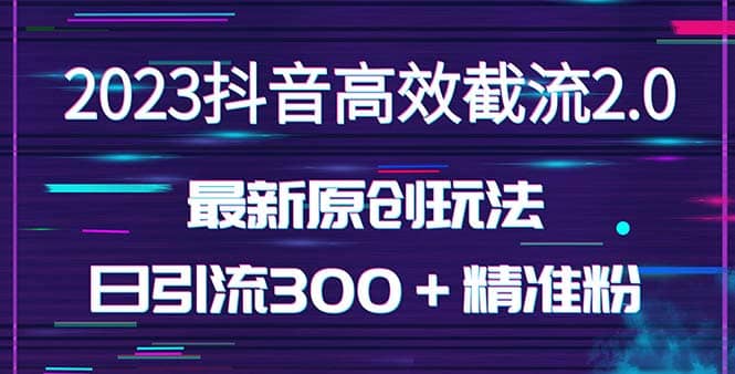 日引300＋创业粉，独家抖音高效截流2.0玩法（价值1280）网创吧-网创项目资源站-副业项目-创业项目-搞钱项目恒杨云站