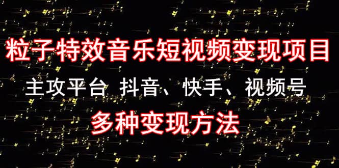 《粒子特效音乐短视频变现项目》主攻平台 抖音、快手、视频号 多种变现方法网创吧-网创项目资源站-副业项目-创业项目-搞钱项目恒杨云站
