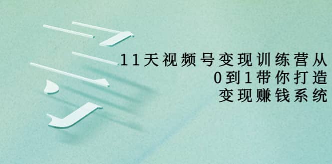 好望角·11天视频号变现训练营，从0到1打造变现赚钱系统（价值398）网创吧-网创项目资源站-副业项目-创业项目-搞钱项目恒杨云站