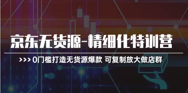 京东无货源-精细化特训营，0门槛打造无货源爆款 可复制放大做店群网创吧-网创项目资源站-副业项目-创业项目-搞钱项目恒杨云站