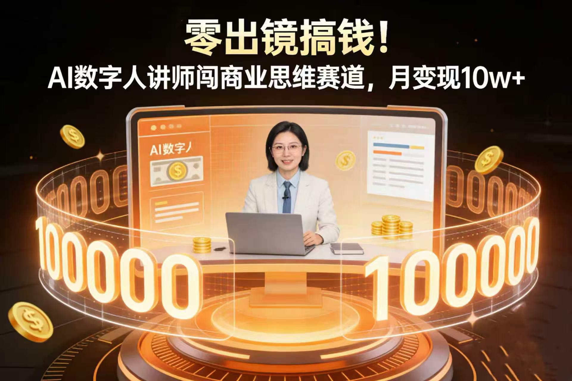 零出镜搞钱！AI 数字人讲师闯商业思维赛道，月变现 10w+网创吧-网创项目资源站-副业项目-创业项目-搞钱项目恒杨云站