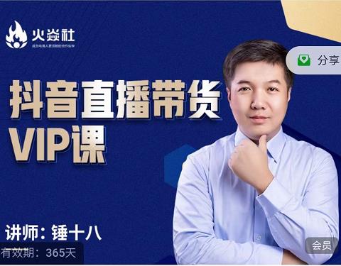 锤十八-抖音直播带货VIP课，专注直播带货有效盈利模式网创吧-网创项目资源站-副业项目-创业项目-搞钱项目恒杨云站