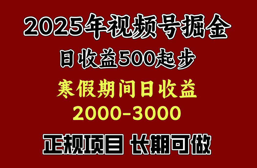 寒假期间一天收益2000+，小白一天就能上手网创吧-网创项目资源站-副业项目-创业项目-搞钱项目恒杨云站