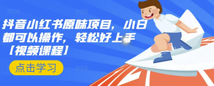 抖音小红书原味项目，小白都可以操作，轻松好上手【视频课程】网创吧-网创项目资源站-副业项目-创业项目-搞钱项目恒杨云站