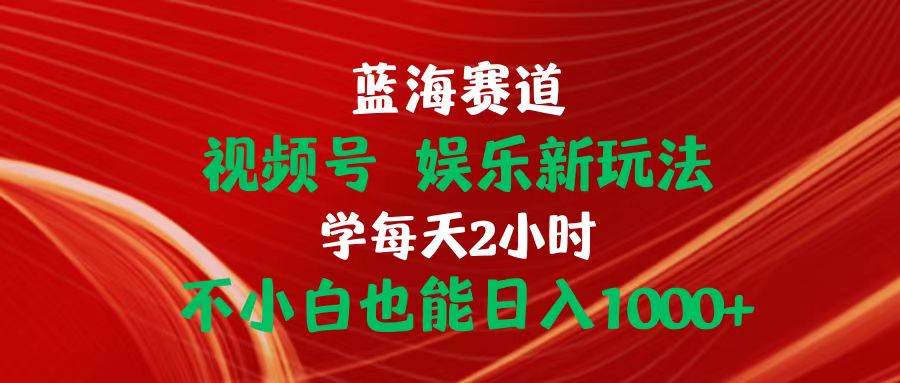 蓝海赛道视频号 娱乐新玩法每天2小时小白也能日入1000+网创吧-网创项目资源站-副业项目-创业项目-搞钱项目恒杨云站