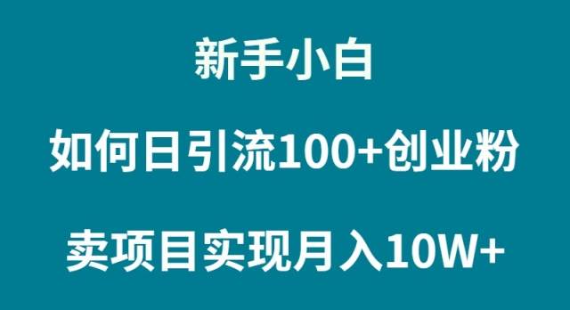 新手小白如何通过卖项目实现月入10W+网创吧-网创项目资源站-副业项目-创业项目-搞钱项目恒杨云站