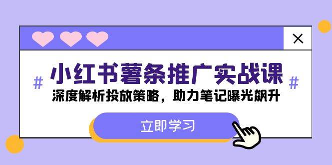 小红书-薯 条 推 广 实战课：深度解析投放策略，助力笔记曝光飙升网创吧-网创项目资源站-副业项目-创业项目-搞钱项目恒杨云站