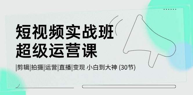 短视频实战班-超级运营课，|剪辑|拍摄|运营|直播|变现 小白到大神 (30节)网创吧-网创项目资源站-副业项目-创业项目-搞钱项目恒杨云站