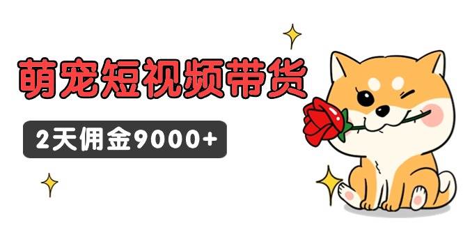 东哲日记·萌宠短视频带货，2天佣金9000+网创吧-网创项目资源站-副业项目-创业项目-搞钱项目恒杨云站