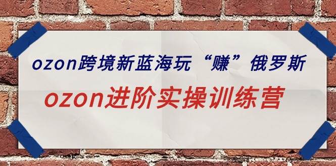 ozon跨境新蓝海玩“赚”俄罗斯，ozon进阶实操训练营网创吧-网创项目资源站-副业项目-创业项目-搞钱项目恒杨云站