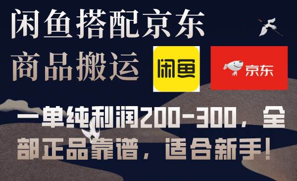 闲鱼搭配京东备份库搬运，一单纯利润200-300，全部正品靠谱，适合新手！网创吧-网创项目资源站-副业项目-创业项目-搞钱项目恒杨云站