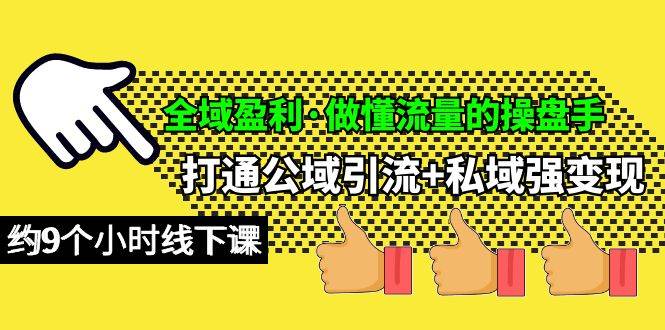 全域盈利·做懂流量的操盘手，打通公域引流+私域强变现，约9个小时线下课网创吧-网创项目资源站-副业项目-创业项目-搞钱项目恒杨云站