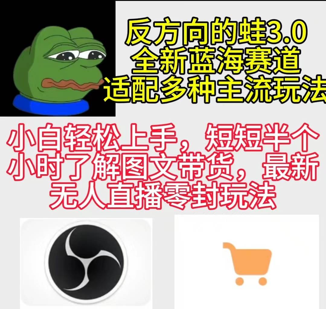 反方向的蛙3.0，图文最新玩法，变现多元化，新蓝海项目，小白轻松上手网创吧-网创项目资源站-副业项目-创业项目-搞钱项目恒杨云站