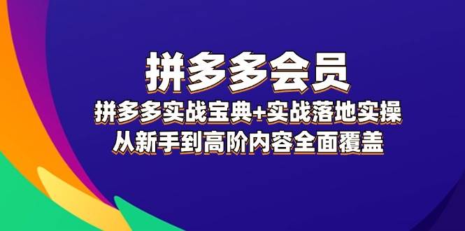 拼多多 会员，拼多多实战宝典+实战落地实操，从新手到高阶内容全面覆盖网创吧-网创项目资源站-副业项目-创业项目-搞钱项目恒杨云站