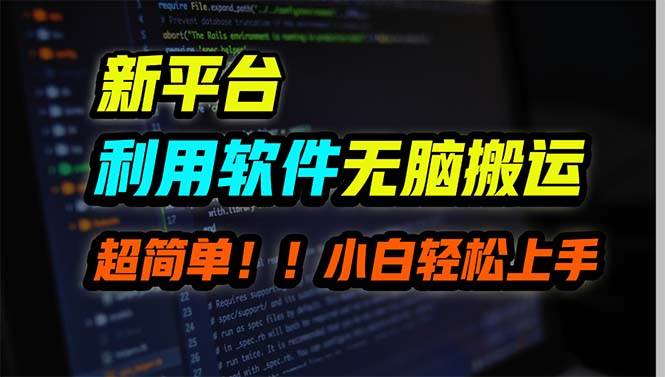 新平台用软件无脑搬运，月赚10000+，小白也能轻松上手网创吧-网创项目资源站-副业项目-创业项目-搞钱项目恒杨云站