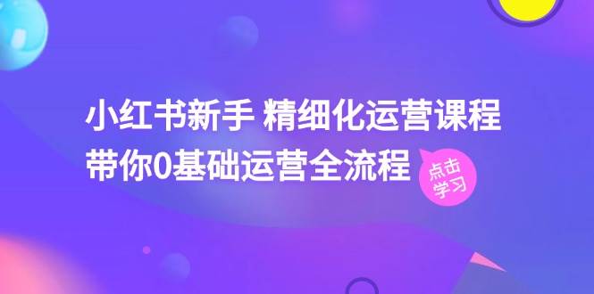 小红书新手 精细化运营课程，带你0基础运营全流程（41节视频课）网创吧-网创项目资源站-副业项目-创业项目-搞钱项目恒杨云站