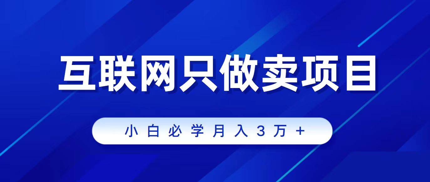 互联网的尽头就是卖项目，被割过韭菜的兄弟们必看！轻松月入三万以上！网创吧-网创项目资源站-副业项目-创业项目-搞钱项目恒杨云站