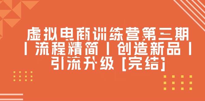 虚拟电商训练营第三期丨流程精简丨创造新品丨引流升级 [完结]网创吧-网创项目资源站-副业项目-创业项目-搞钱项目恒杨云站