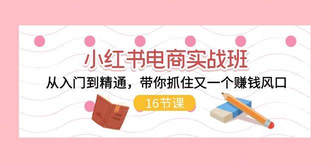 小红书电商实战班，从入门到精通，带你抓住又一个赚钱风口（16节）网创吧-网创项目资源站-副业项目-创业项目-搞钱项目恒杨云站