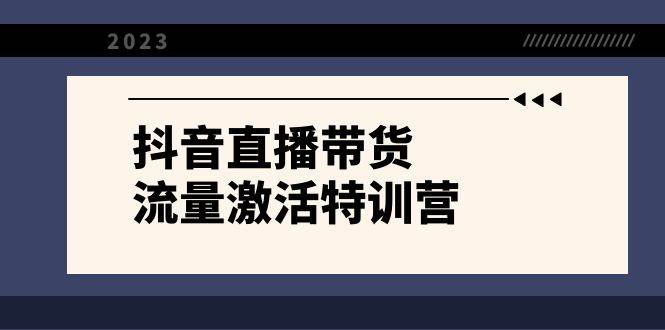 抖音直播带货-流量激活特训营，入行新手小白主播必学（21节课+资料）网创吧-网创项目资源站-副业项目-创业项目-搞钱项目恒杨云站