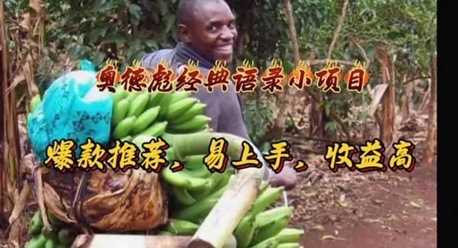 奥德彪经典语录小项目，爆款推荐，易上手，收益高网创吧-网创项目资源站-副业项目-创业项目-搞钱项目恒杨云站