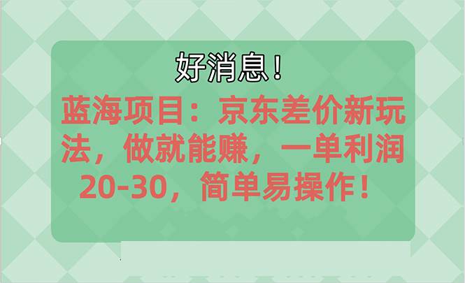 越早知道越能赚到钱的蓝海项目：京东大平台操作，一单利润20-30，简单…网创吧-网创项目资源站-副业项目-创业项目-搞钱项目恒杨云站